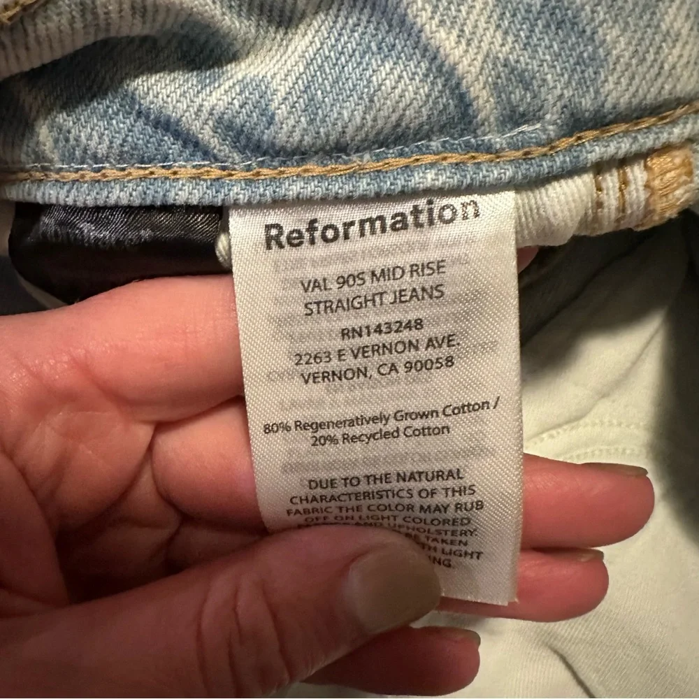 Reformation Val 90s Midrise straight Jean sz 27 - Picture 9 of 10